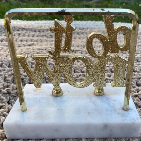 13-(VHD) Vintage. Rare. Brass. Marble. Do It Now. Motivational Paper Weight. - Picture 4 of 7